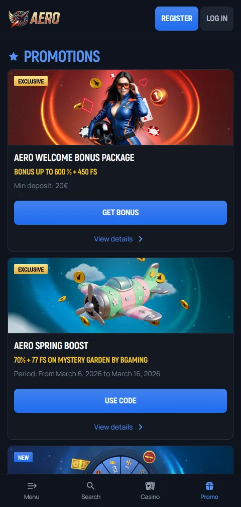 Caixa do AeroBet Casino com cartões, carteiras digitais e criptomoedas aceites