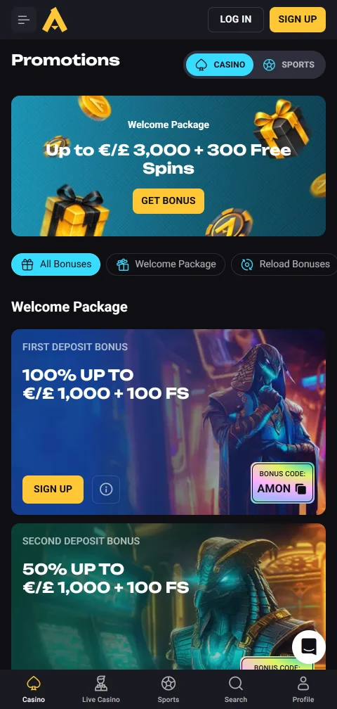 Informação de licença e encriptação do AmonBet Casino em jurisdição internacional