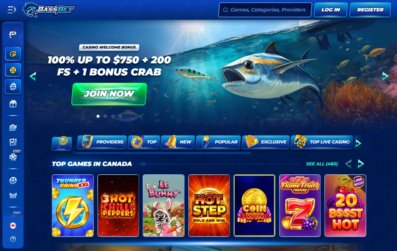 Visão geral da BassBet com casino e apostas desportivas na mesma conta