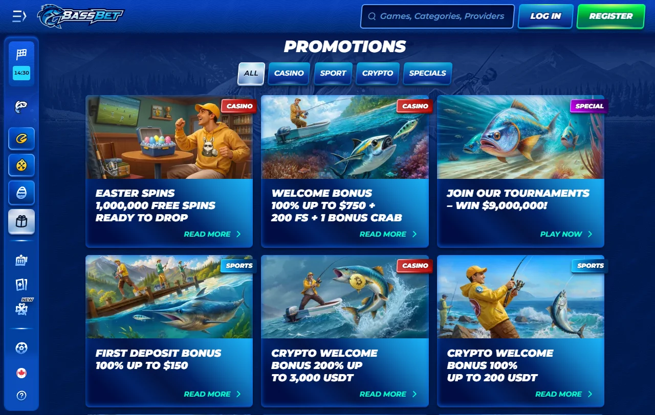 Bónus de boas-vindas da BassBet de 100% até 500 euros com 200 free spins