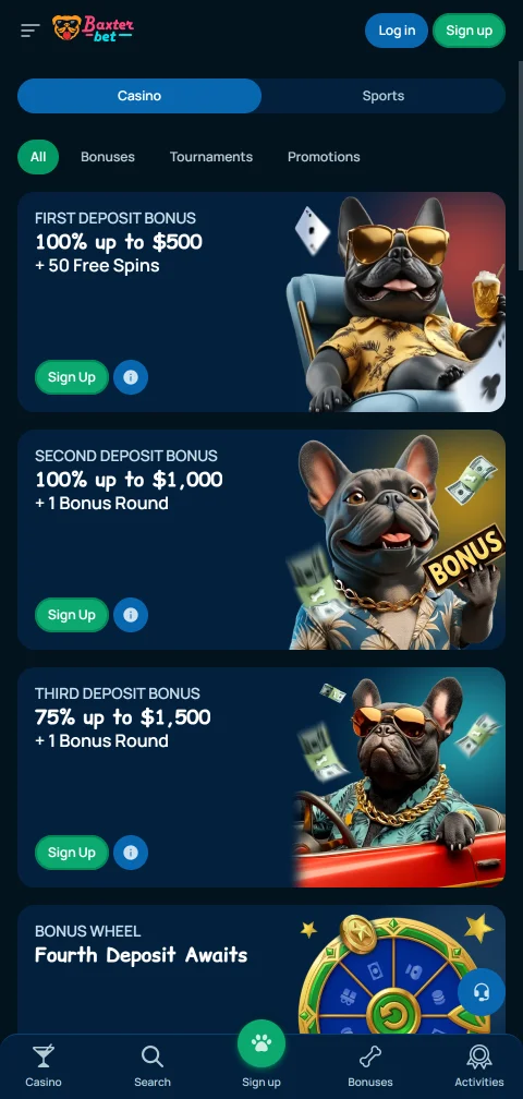 Ausência de licença SRIJ e encriptação SSL no Baxterbet Casino