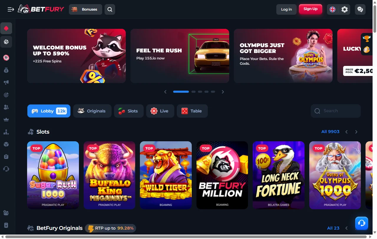 Bónus de boas-vindas do BetFury repartido por três depósitos com free spins