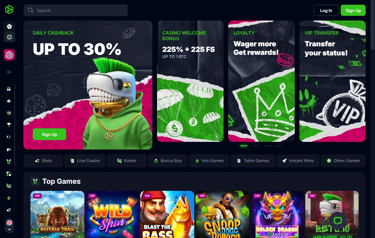 Bets.io Casino, plataforma crypto-first lançada em 2021 com sportsbook integrado