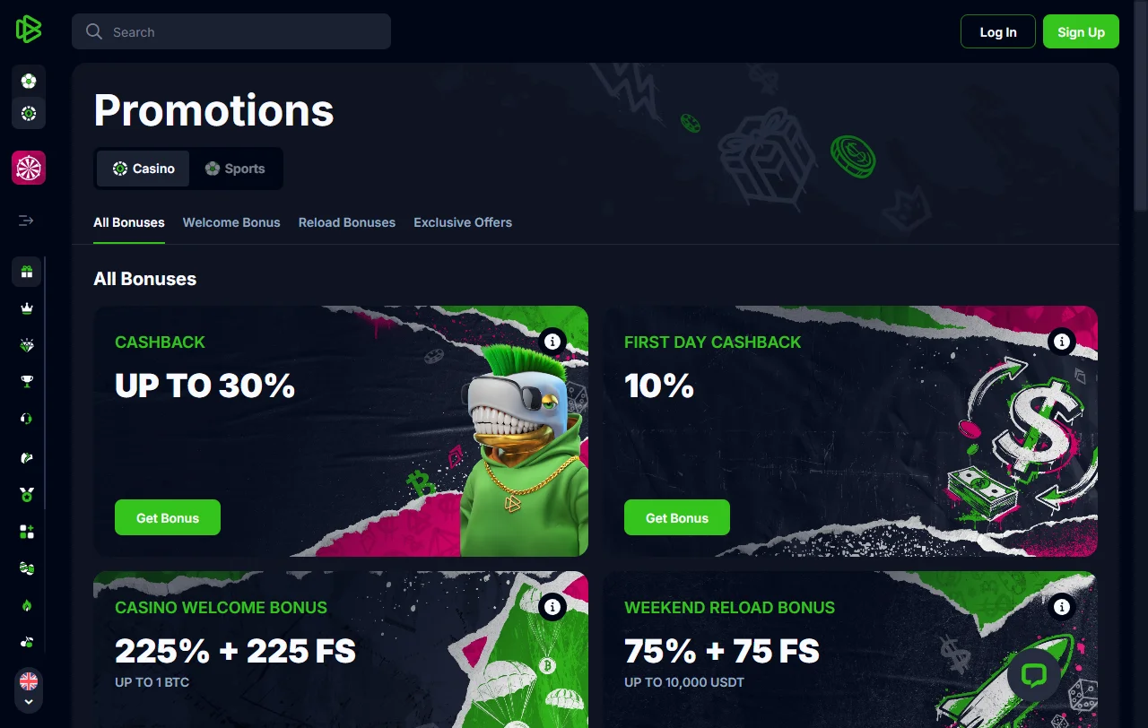 Catálogo do Bets.io com mais de 6 000 jogos e cerca de 60 estúdios