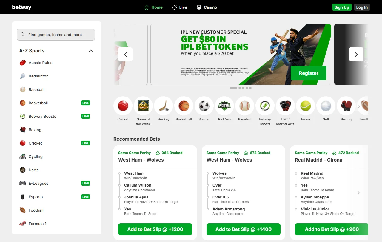 Bónus de depósito da Betway Casino com wagering de 60x explicado