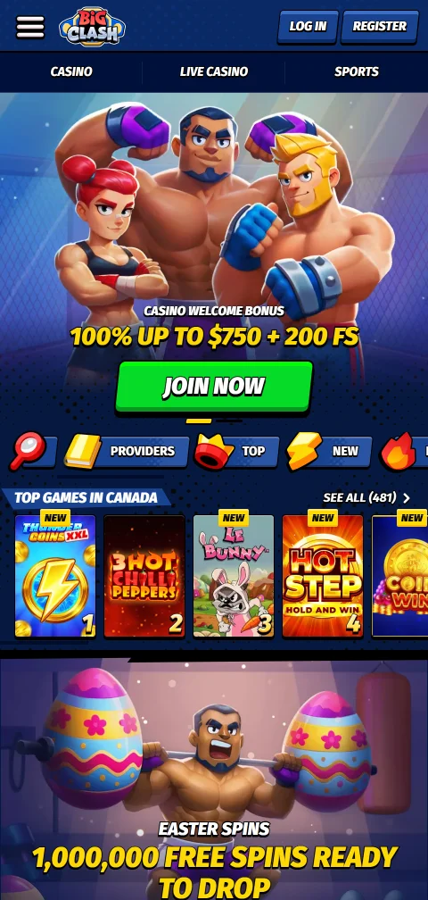 BigClash Casino em telemóvel, com apostas ao vivo e cash out
