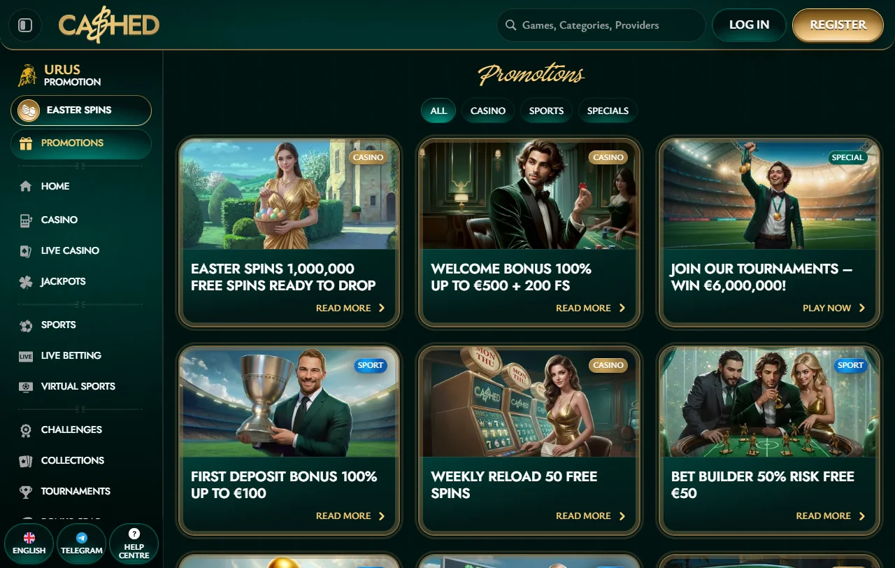 Biblioteca de slots do Cashed Casino filtrada por estúdio fornecedor