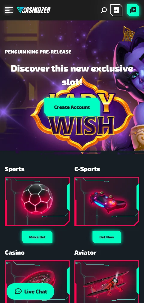Casinozer no browser móvel, sem aplicação nativa confirmada para Portugal