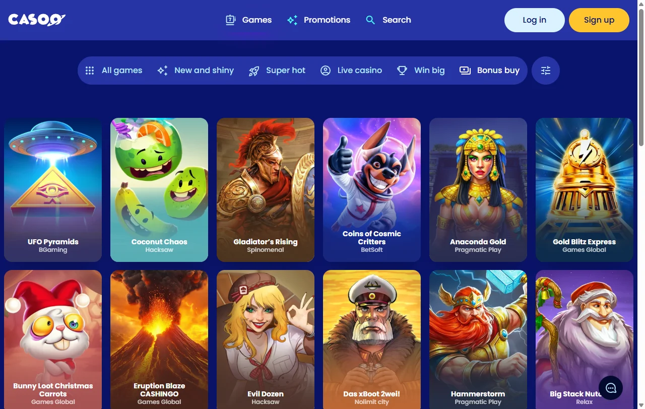Pacote de boas-vindas do Casoo Casino até 2000 € e 200 free spins
