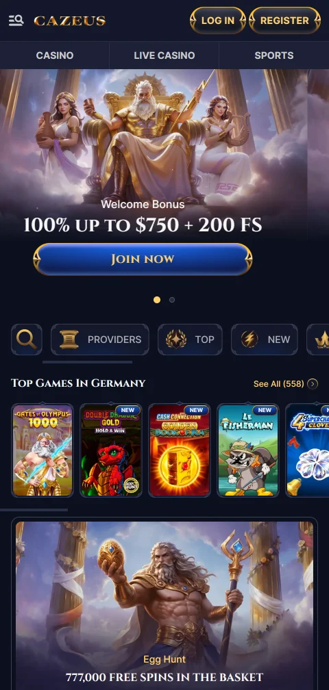 Cazeus Casino em navegador móvel, com mesas ao vivo em rede 4G