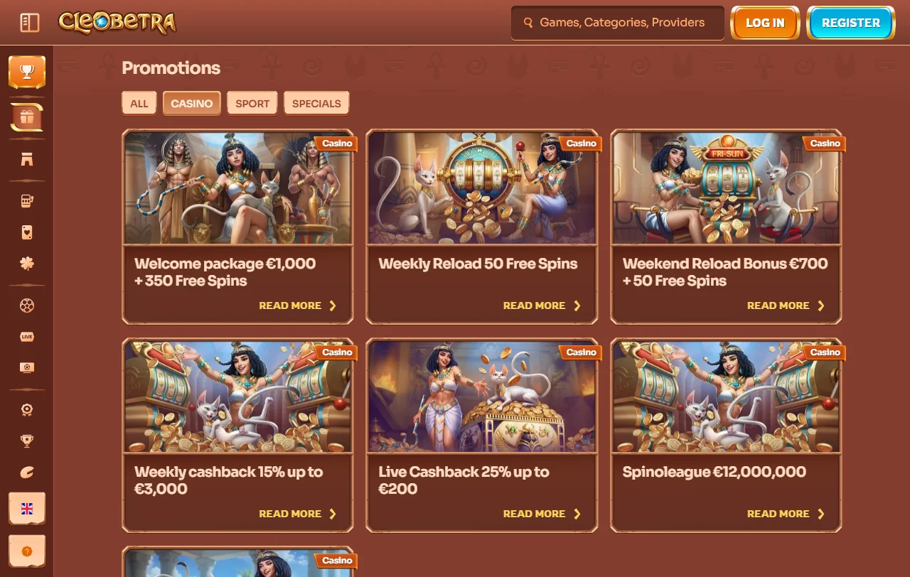 Catálogo de jogos do Cleobetra com mais de 11 000 títulos disponíveis
