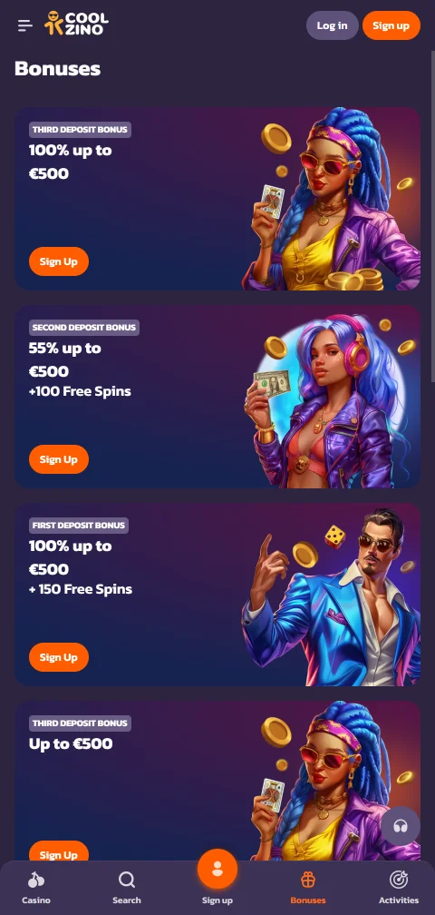 Métodos de pagamento do Coolzino com Skrill, Neteller e criptomoedas