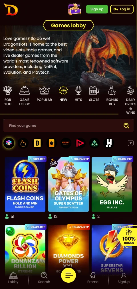 Rodapé do DragonSlots com a licença de Curaçau e o número de registo