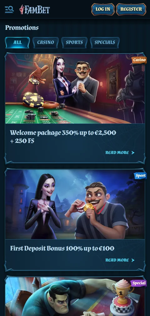 Métodos de pagamento do Fambet Casino em euros e em criptomoedas