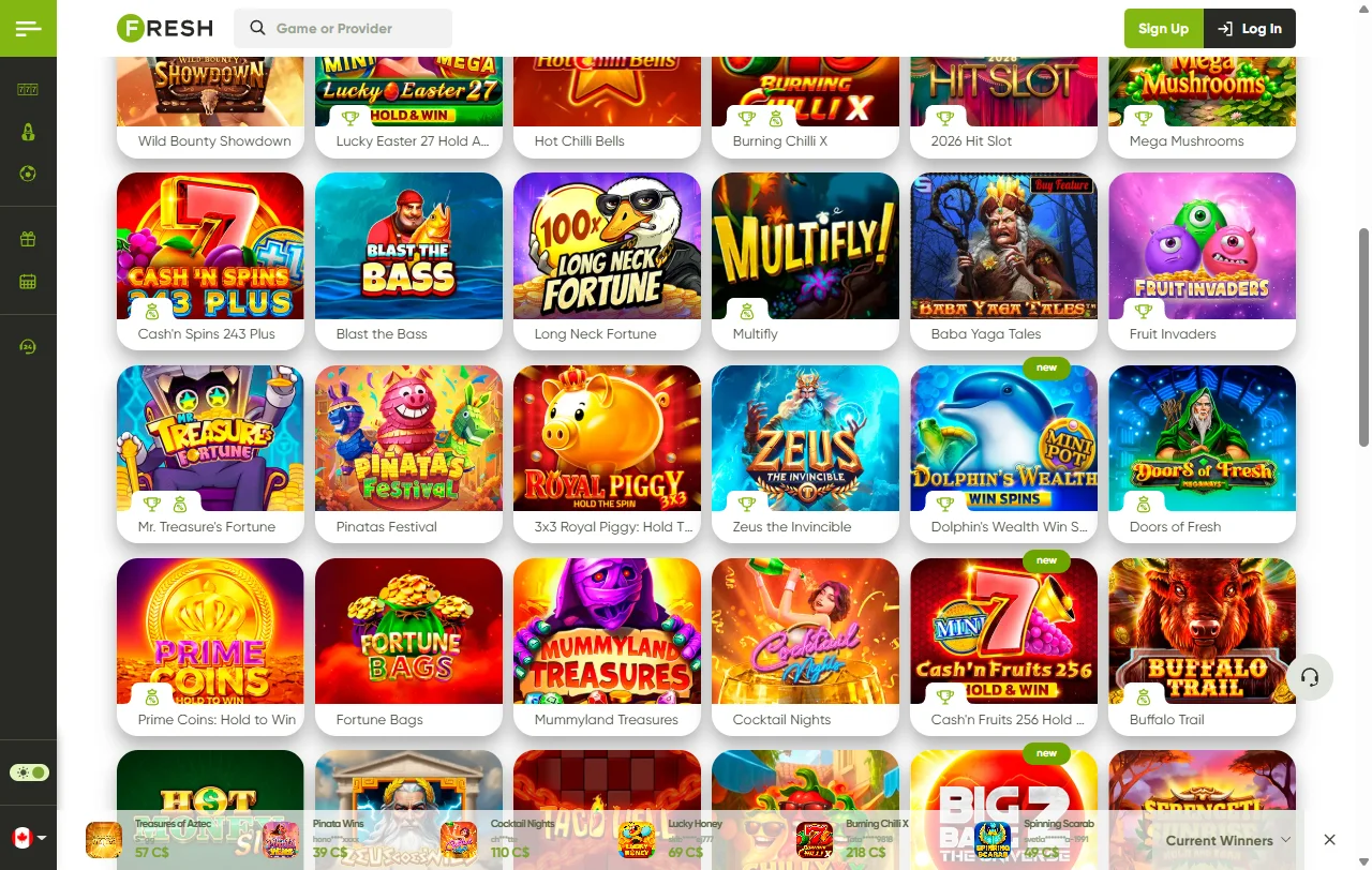 Bónus de boas-vindas do Fresh Casino de 100% até 600 euros