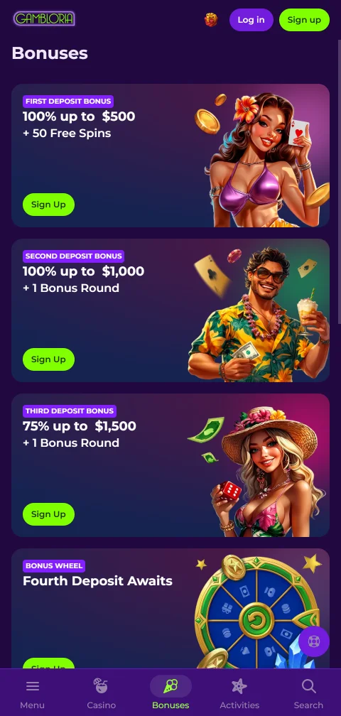 Métodos de pagamento do Gambloria Casino em euros, de cartões a cripto