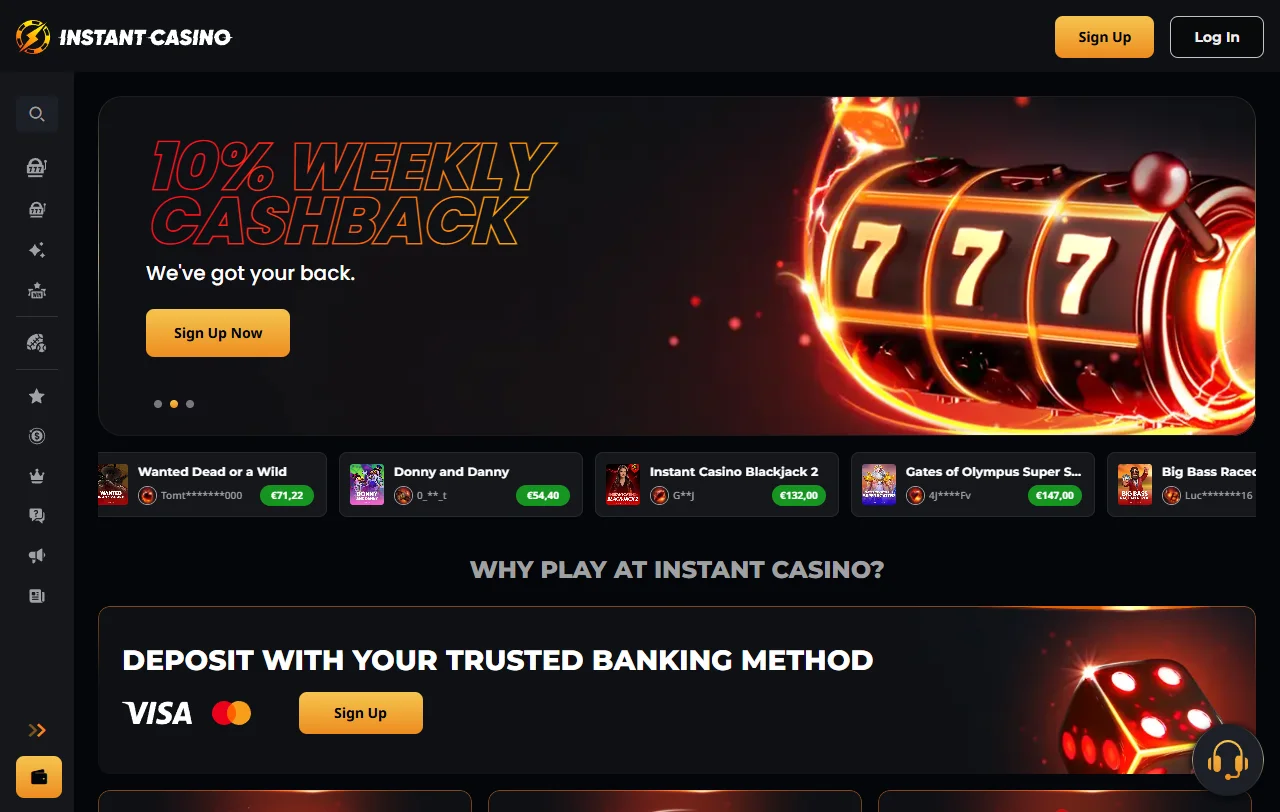 Instant Casino em Portugal: plataforma offshore ativa desde 2024, sem registo no SRIJ