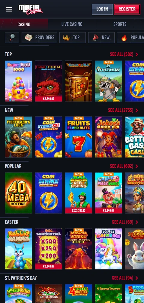Métodos de pagamento do Mafia Casino, com cartões, SEPA e criptomoedas