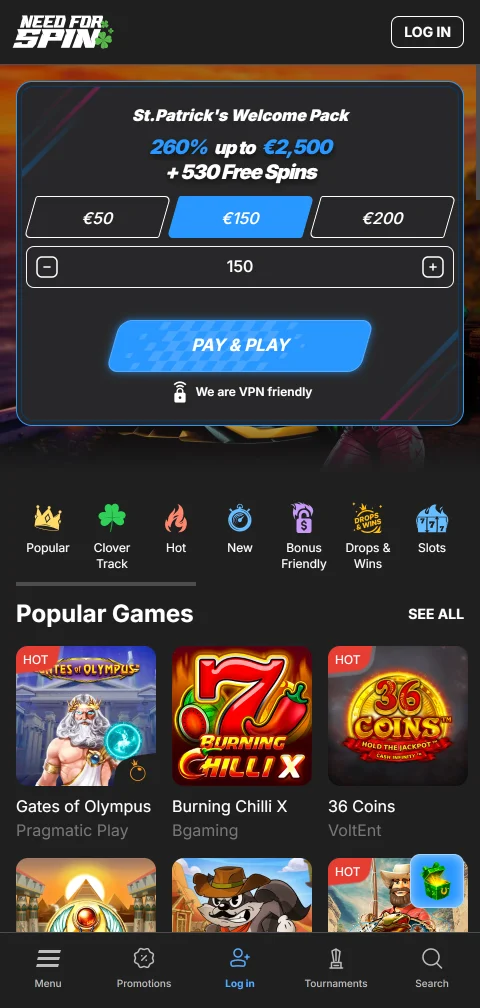 Need for Spin em telemóvel, sem aplicação nativa para iOS ou Android
