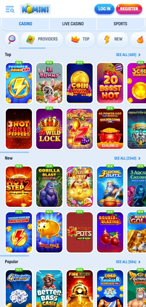 Informação de segurança e termos do Nomini Casino para jogadores portugueses