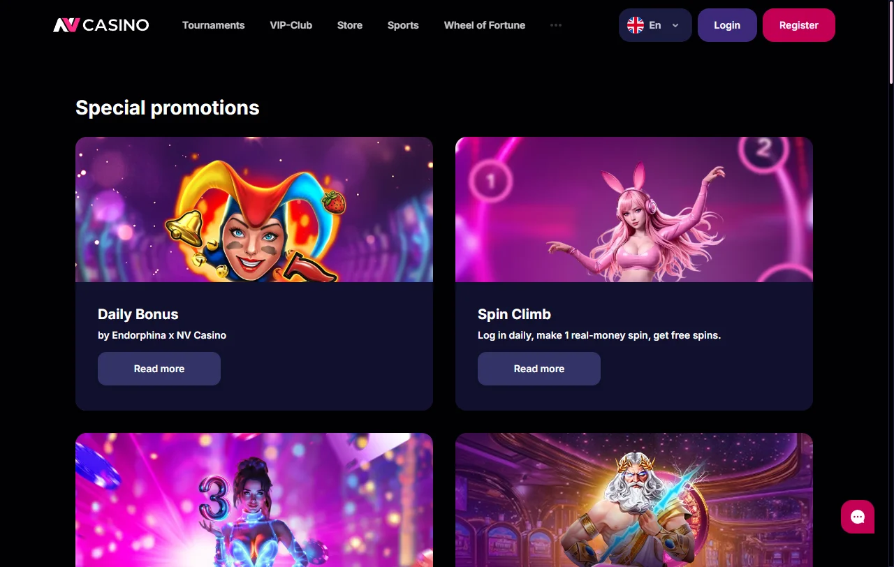 Pacote de boas-vindas do NV Casino e requisito de aposta de 40x