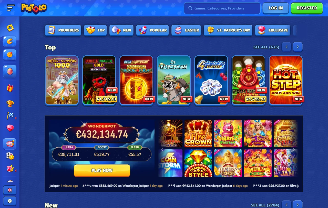 Oferta de boas-vindas do Pistolo Casino com 100% até 500 euros