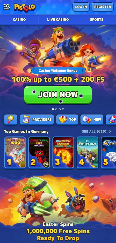 Pistolo Casino em HTML5 no telemóvel, sem aplicação nativa confirmada