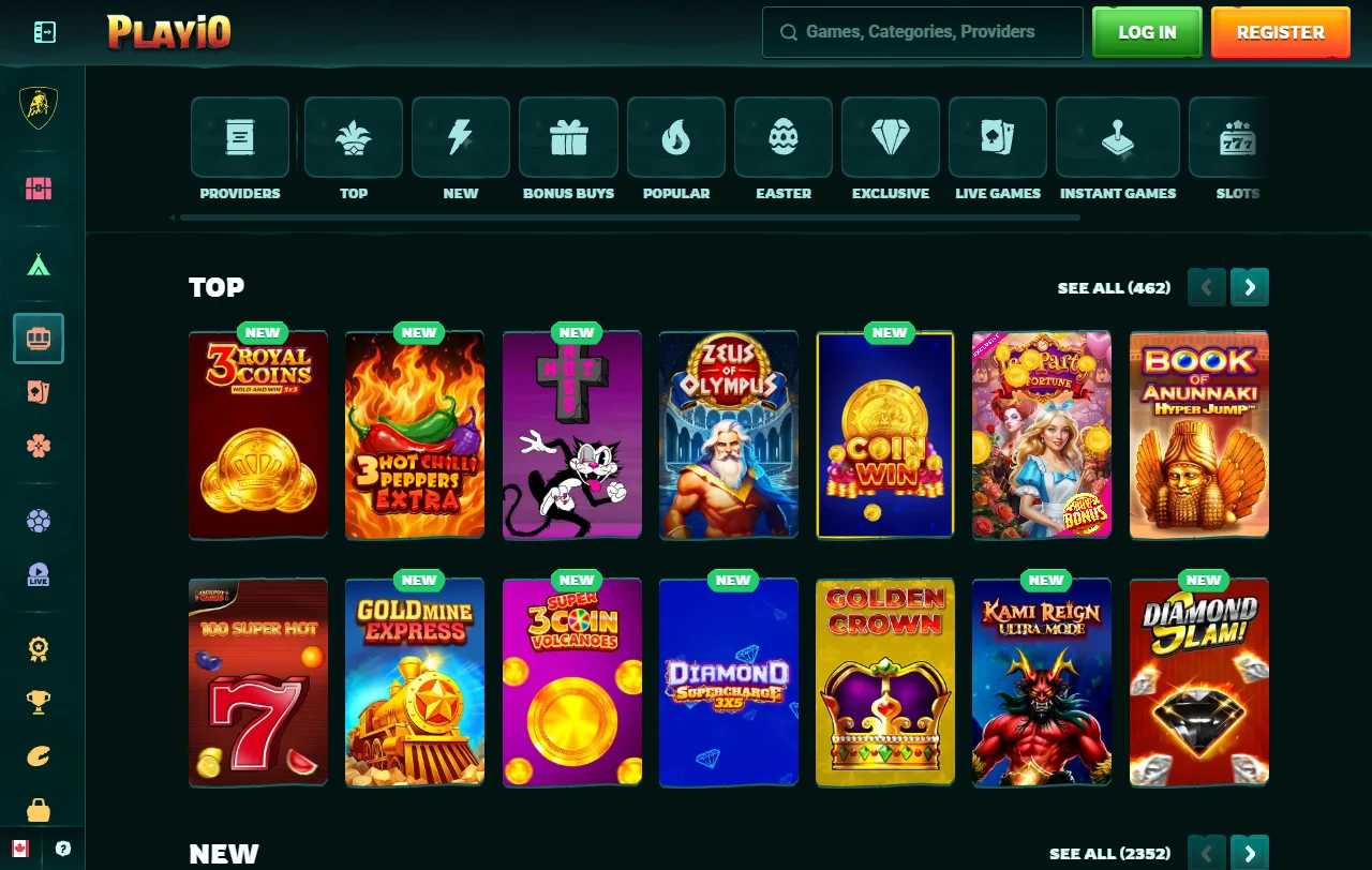 Página de bónus do Playio Casino com wagering de 35x e 200 free spins
