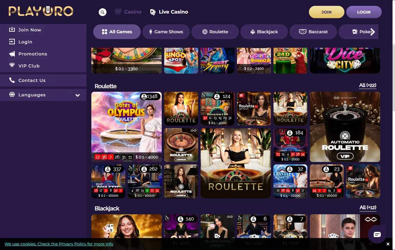 Condições do bónus de primeiro depósito e wagering no Playoro Casino