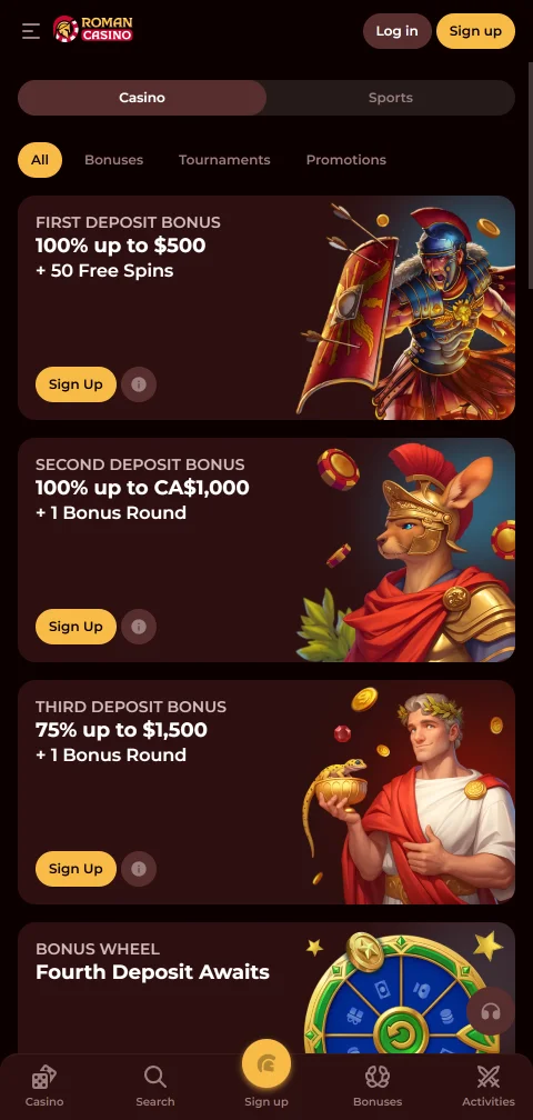 Métodos de pagamento do Roman Casino, de Visa a criptomoedas em euros