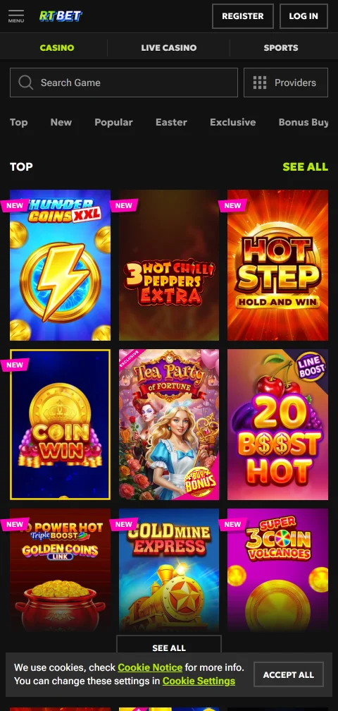 Métodos de pagamento do RTBet Casino com cartões, carteiras e criptomoedas