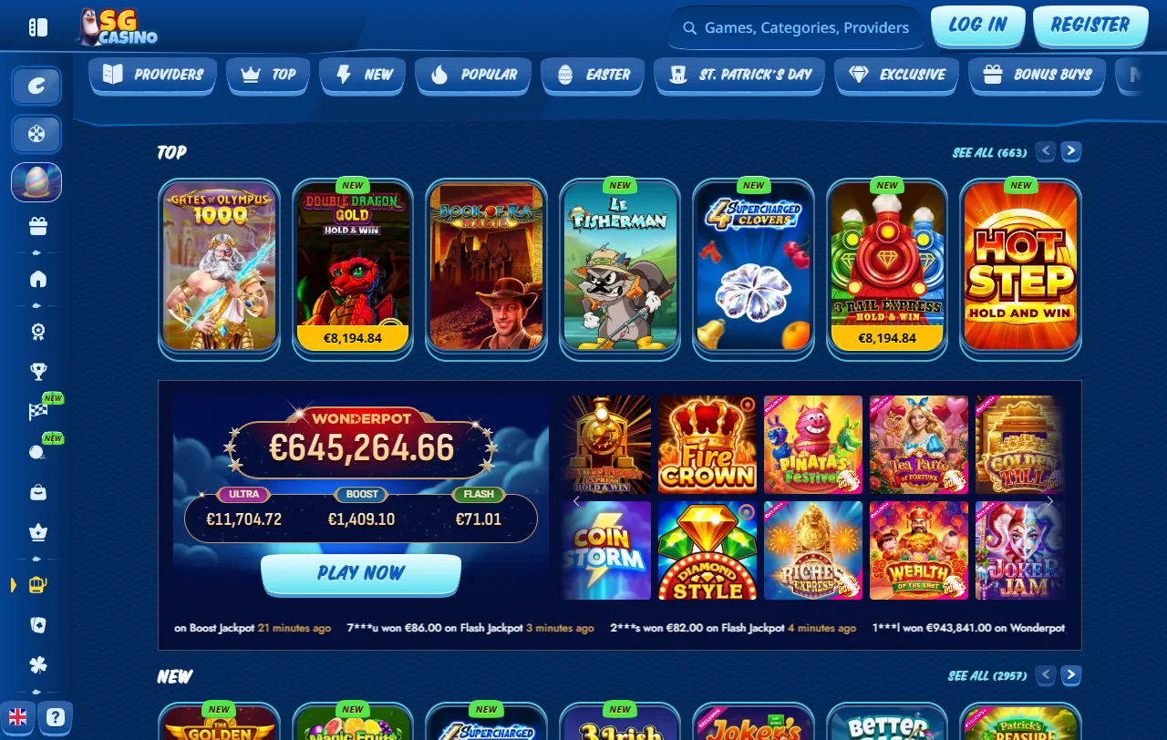 Condições do bónus de boas-vindas de 500 € no SG Casino