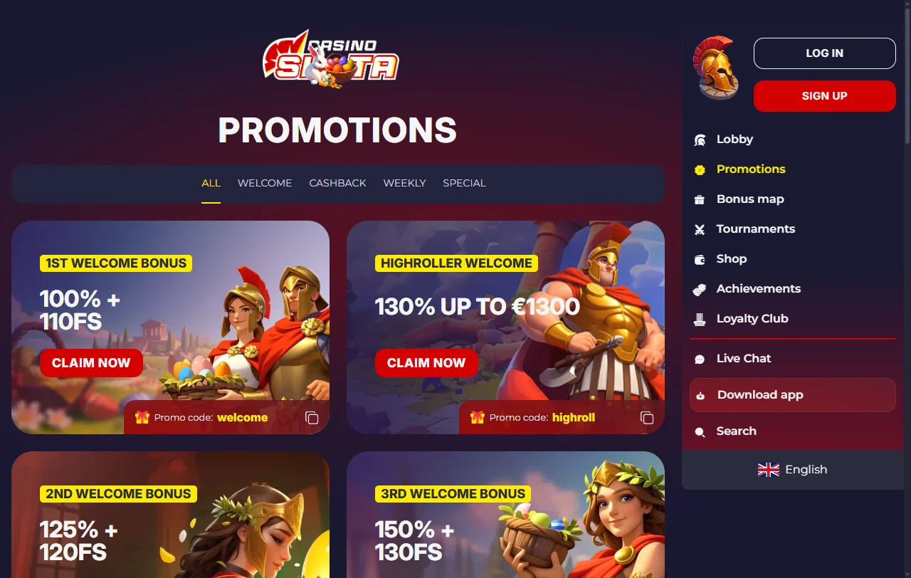 Bónus de boas-vindas da Slota de 255% até 1 100 € com 255 free spins