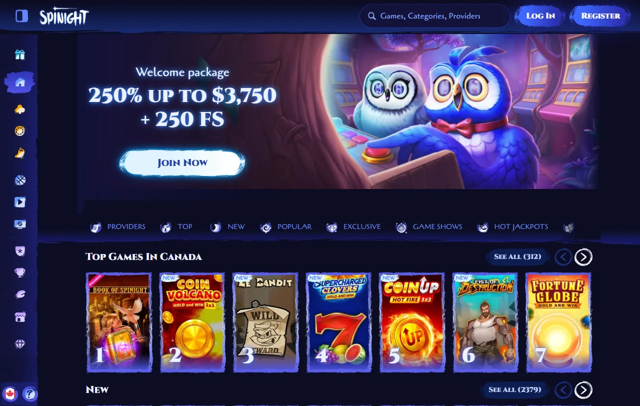 Spinight Casino e o seu catálogo de cerca de nove mil títulos disponíveis