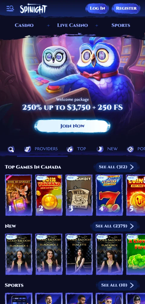 Spinight Casino em browser de telemóvel, sem aplicação nativa para iOS ou Android