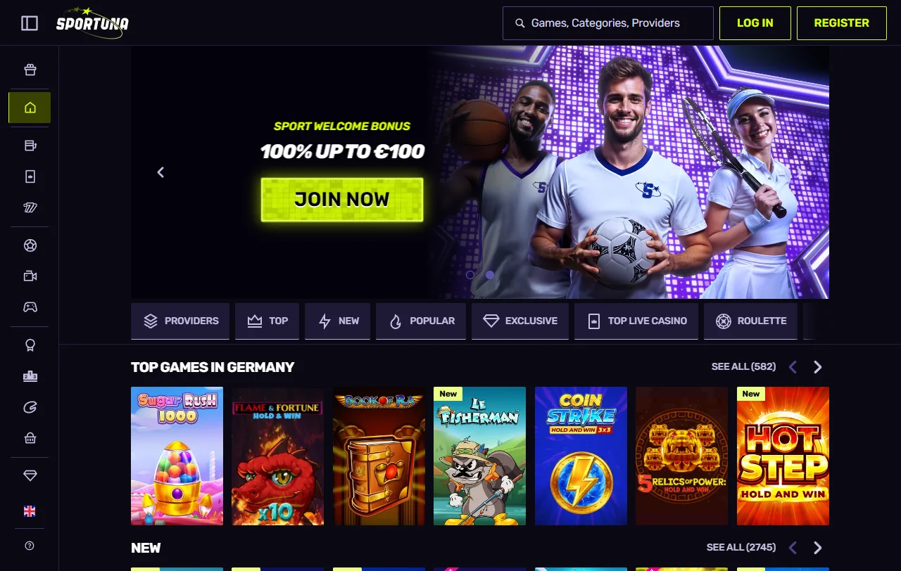 Visão geral do Sportuna, plataforma de casino e apostas para jogadores portugueses