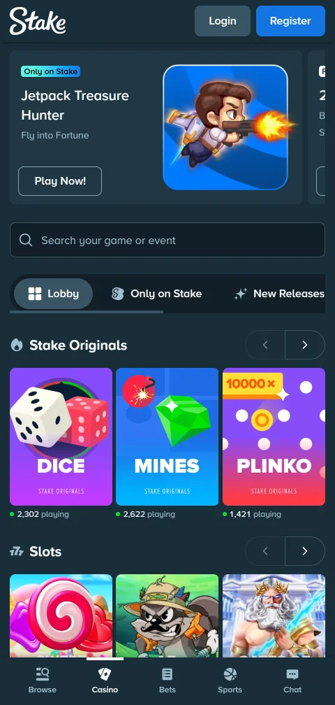 Depósitos e retiradas em criptomoeda no Stake Casino em Portugal