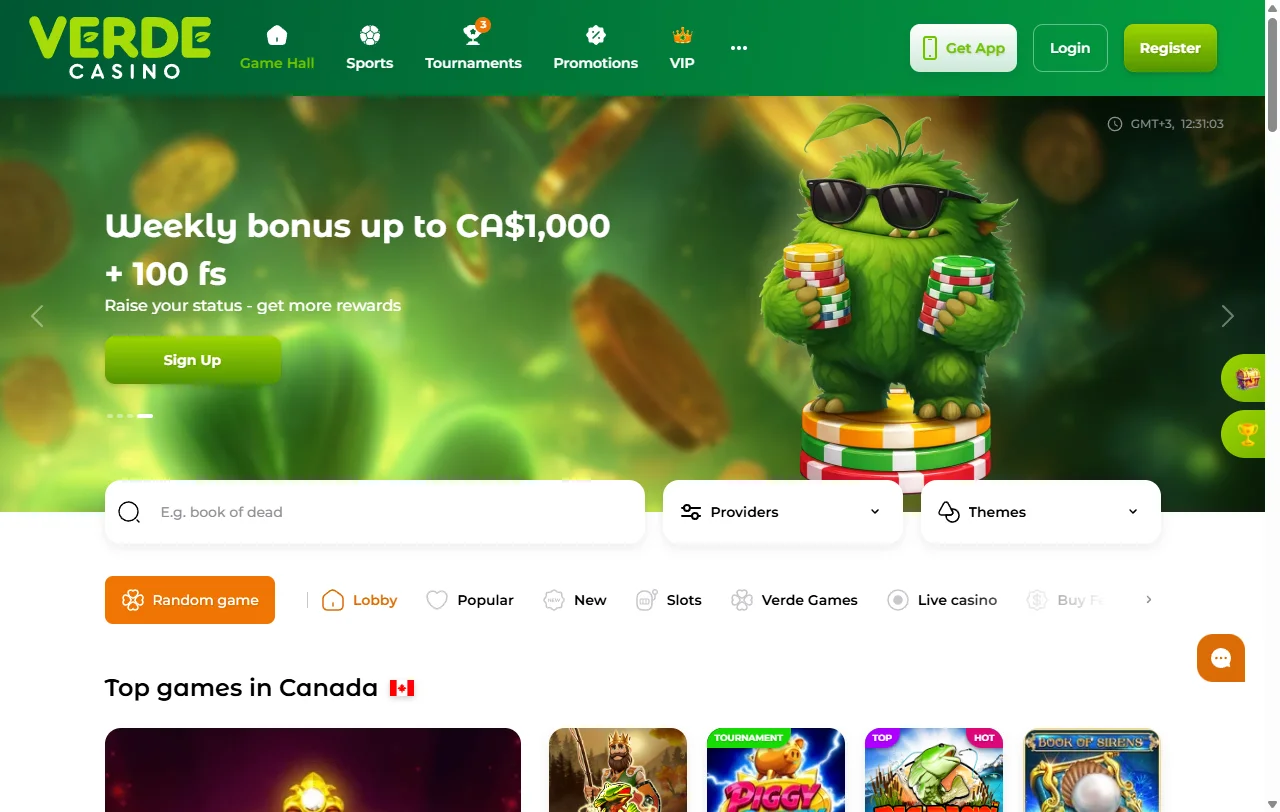 Verde Casino: plataforma internacional licenciada em Curaçao, vista geral da oferta