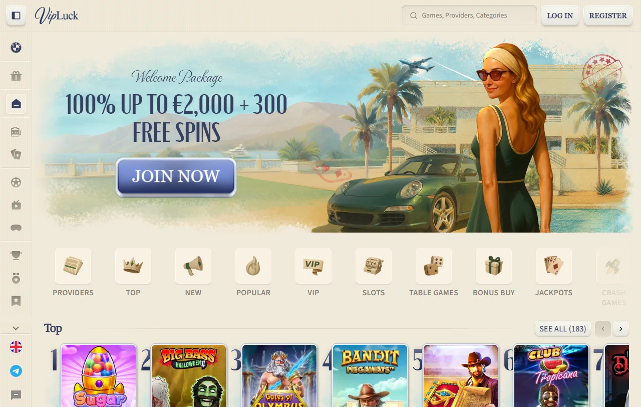 Panorama da VipLuck com casino e sportsbook geridos na mesma conta