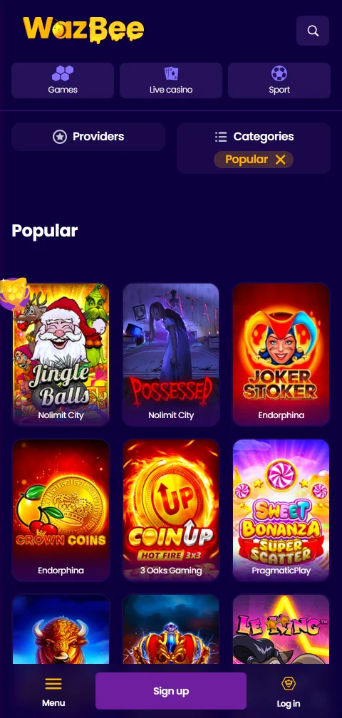 Métodos de pagamento em euros aceites pelo Wazbee Casino, incluindo cripto
