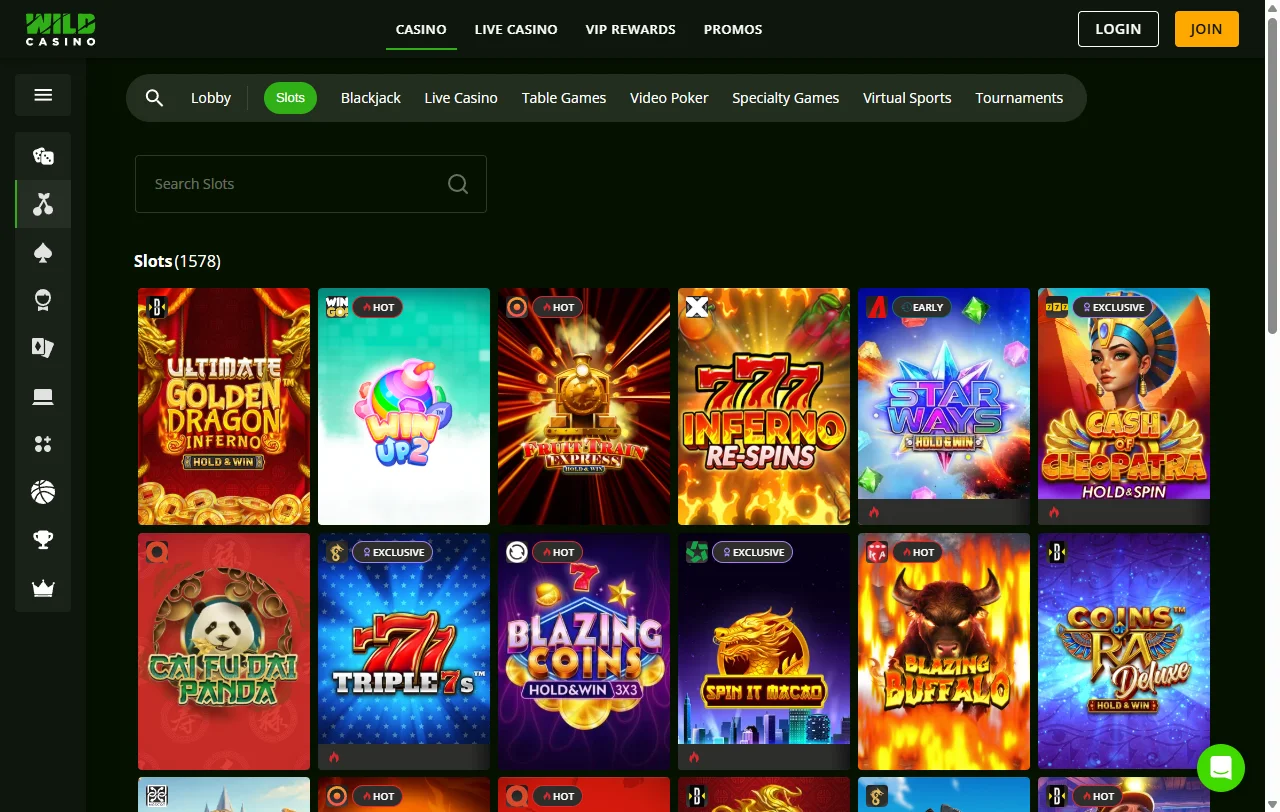 Oferta de 250 rodadas grátis sem wagering analisada no Wild Casino