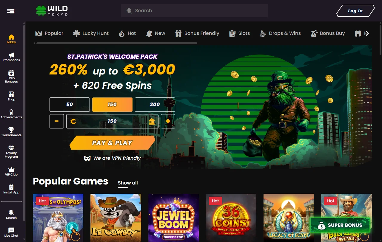Wild Tokyo Casino e o seu posicionamento no mercado português de jogo online
