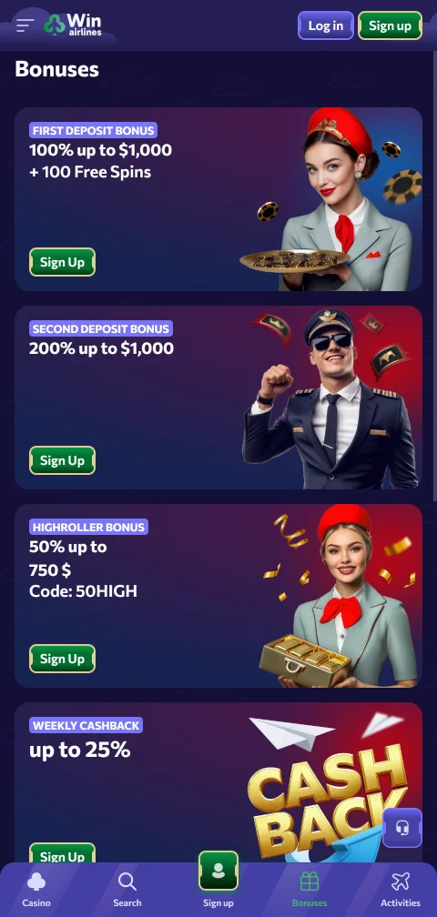 Métodos de pagamento do WinAirlines Casino: cartões, Skrill, Revolut e criptomoedas