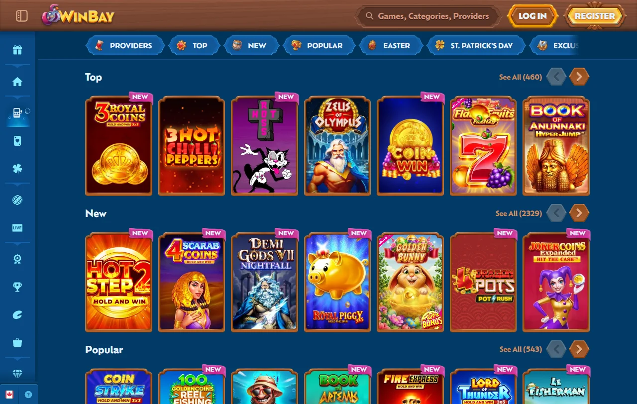 Bónus de boas-vindas do WinBay Casino com wagering de 35x